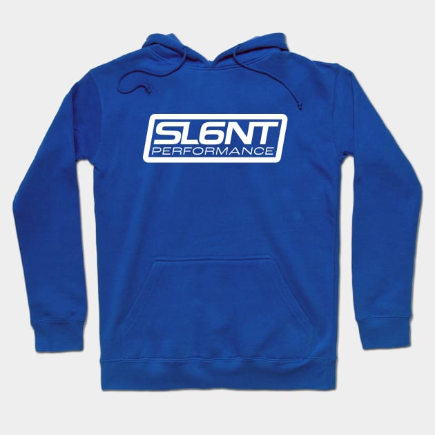 Slant 6 Performance (White + Blue) Hoodie by jepegdesign